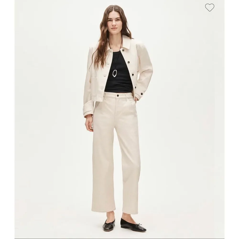 J. Crew Tall utility slim-wide jean in Ecru NWT Size 30T